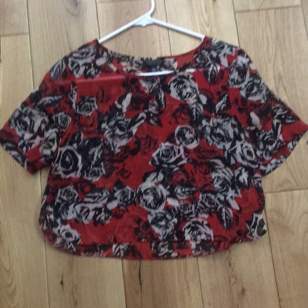 NEW Topshop roses flower print blouse top